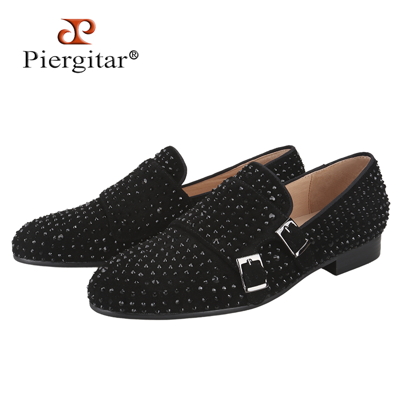 Men'S Style Formal Wear - Piergitar Neue Herren-Doppelmönchsschuhe aus schwarzem Wildleder