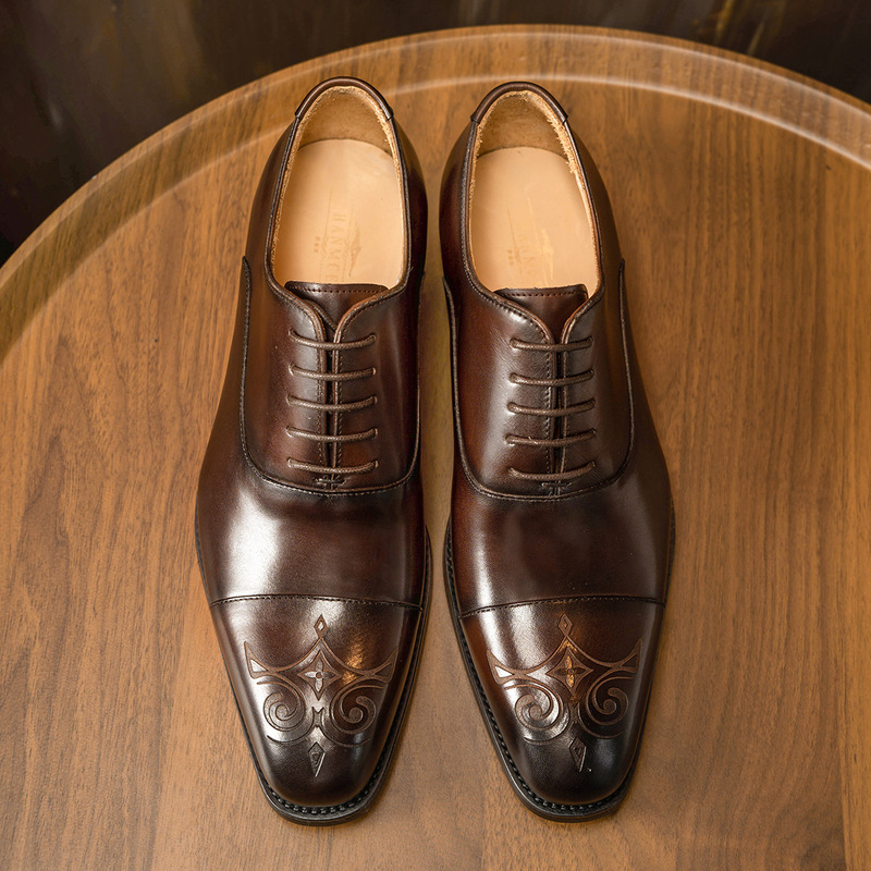 Men'S Style Formal Wear - Geschnitzte dreiteilige Herrenschuhe, Business-Formalwear, Lederschuhe im