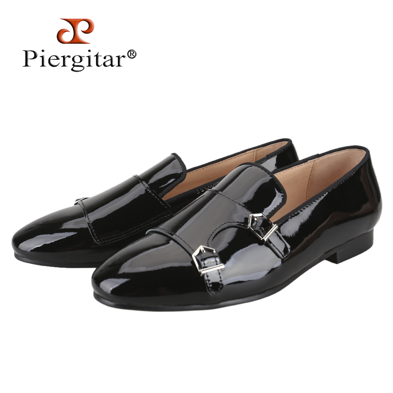Men Formal Wear Fashion - Piergitar Neue schwarze Farbe Lackleder Herren