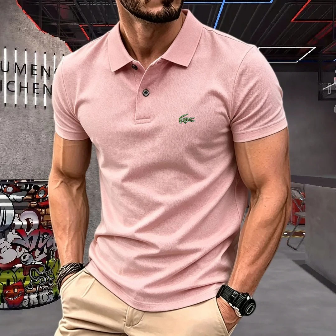 Men'S Formal Wear Rental - Herren Kurzarm-Poloshirt mit Kragen und Knöpfen,