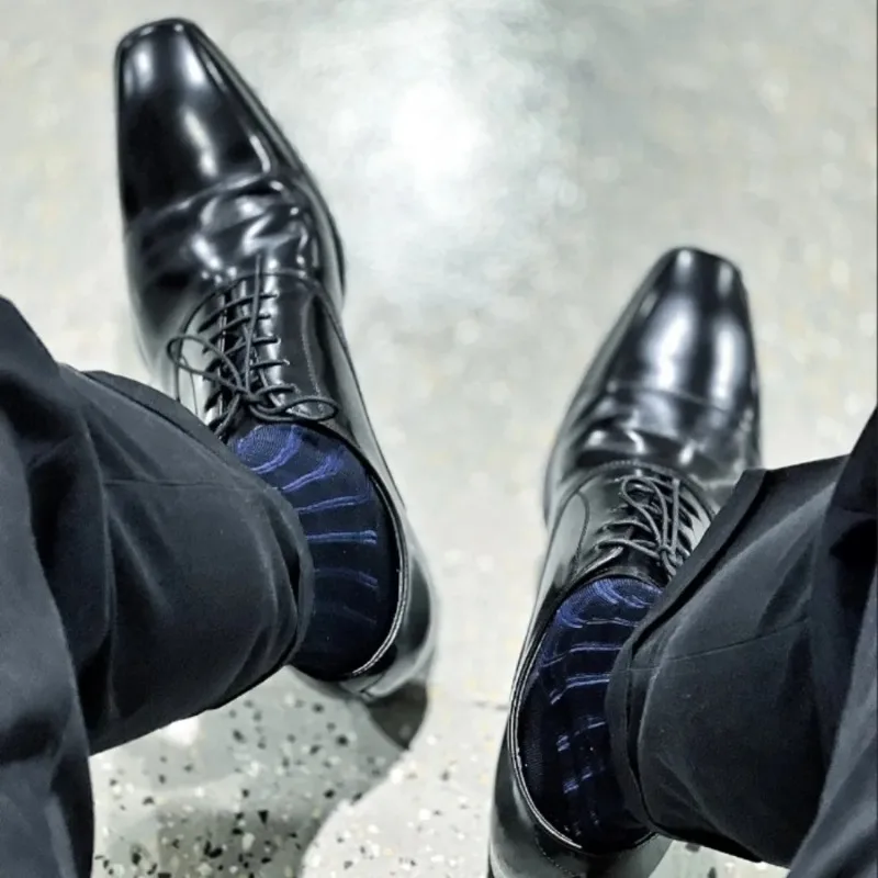 Men'S Formal Wear Rental - Herren Gestreifte Socken Ultra Dünne Seidensocken