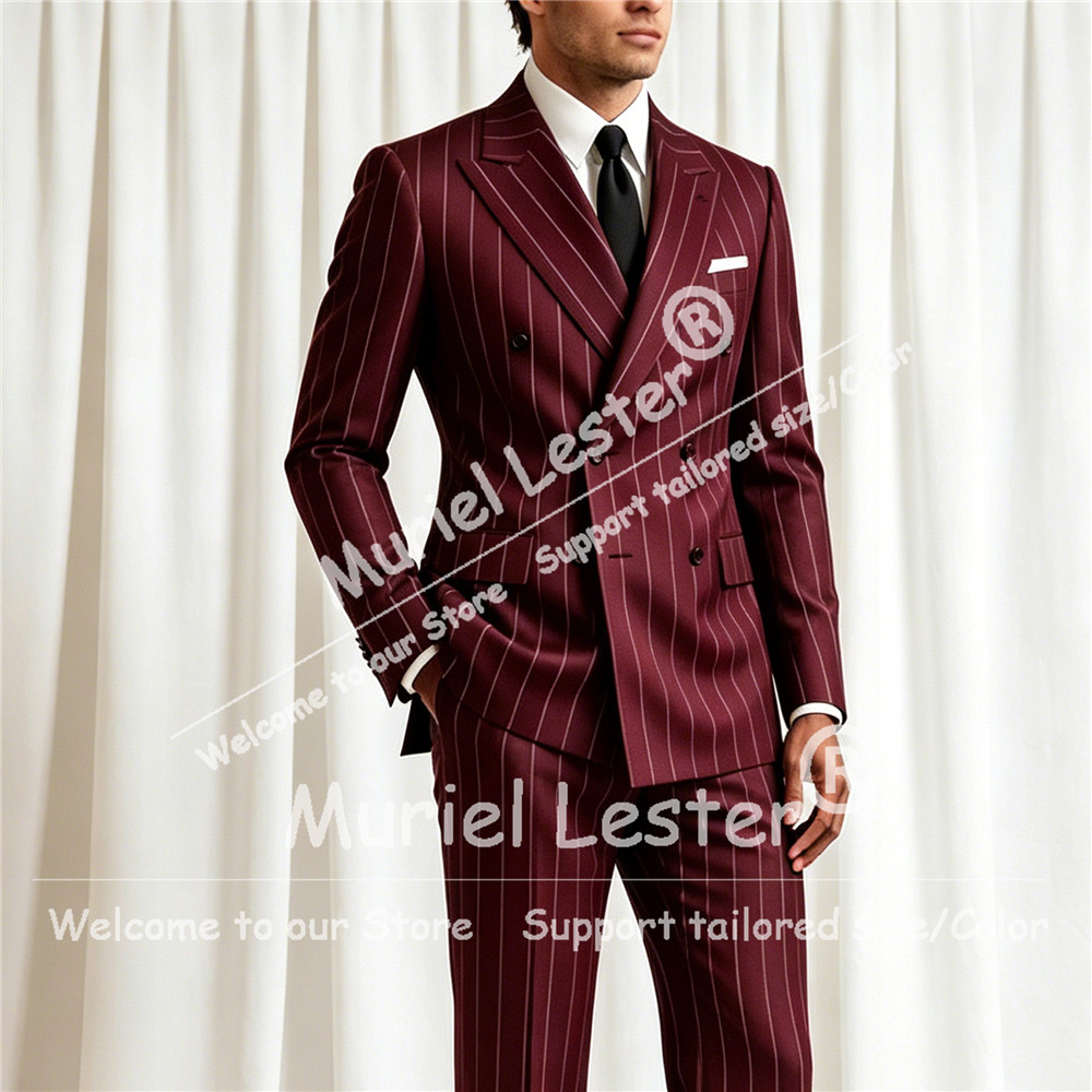 Men'S Style Formal Wear - Eleganter Streifenanzug für Herren, 2-teiliges Set,