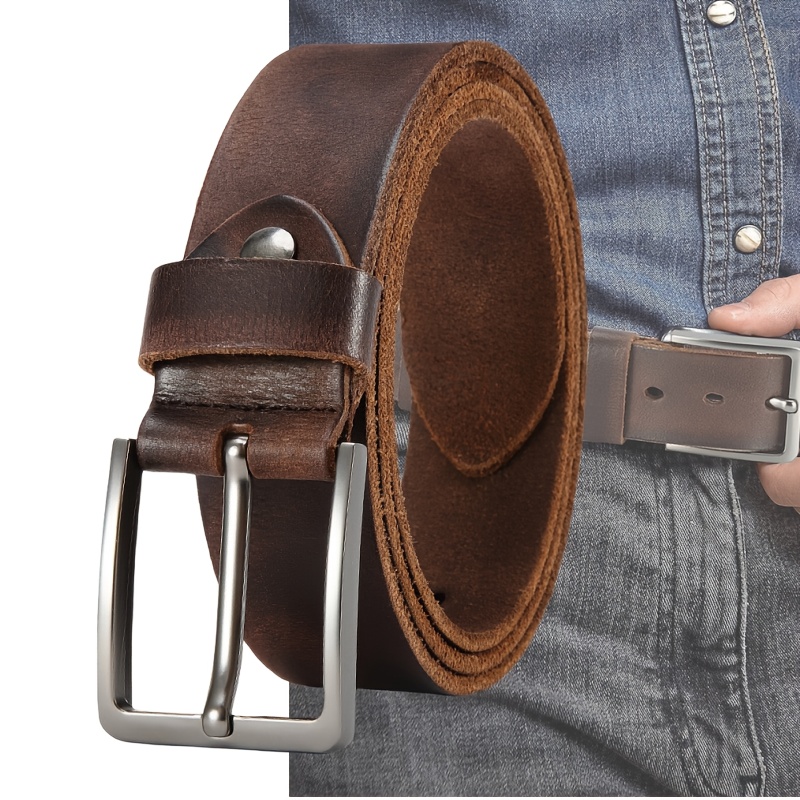 Men'S Formal Wear Belt - Herren-Gürtel aus Echtem Leder mit Dornschließe