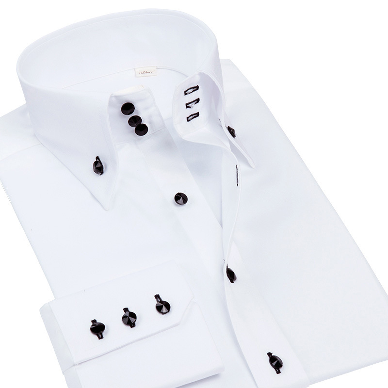Men Formal Party Wear Shirt - Luxuriöses Herren Slim-Fit Hemd mit Kristall-Strass-Knöpfen,