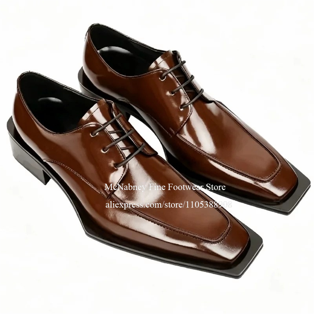 Men'S Style Formal Wear - Spikeschnürschuhe aus Leder Schwarze Alpha-Male Gentleman