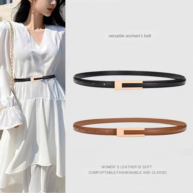 Men'S Formal Wear Belt - Damen Echtleder-Gürtel Modischer Rindsleder-Taillengürtel mit Glatter