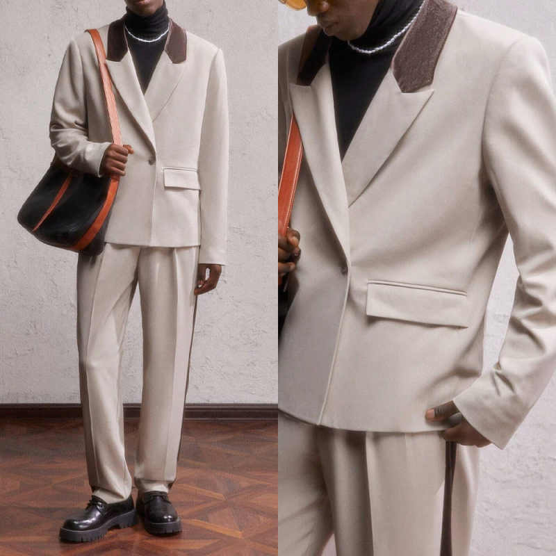 Men'S Style Formal Wear - Schlichter Herrenanzug 2-teilig Jacke Hose Schalkragen