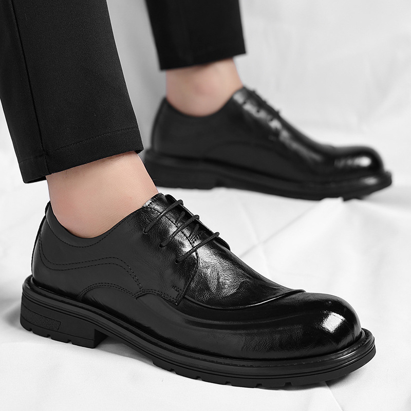 Braune, glänzende, echte Leder – Men Formal Wear Fashion Bewertung und Preis