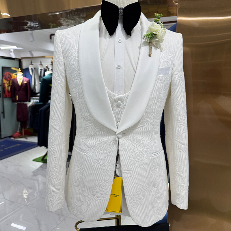 Herren Hochzeitsanzug Weiß 3-T – Men Formal Wear Pants Bewertung und Preis