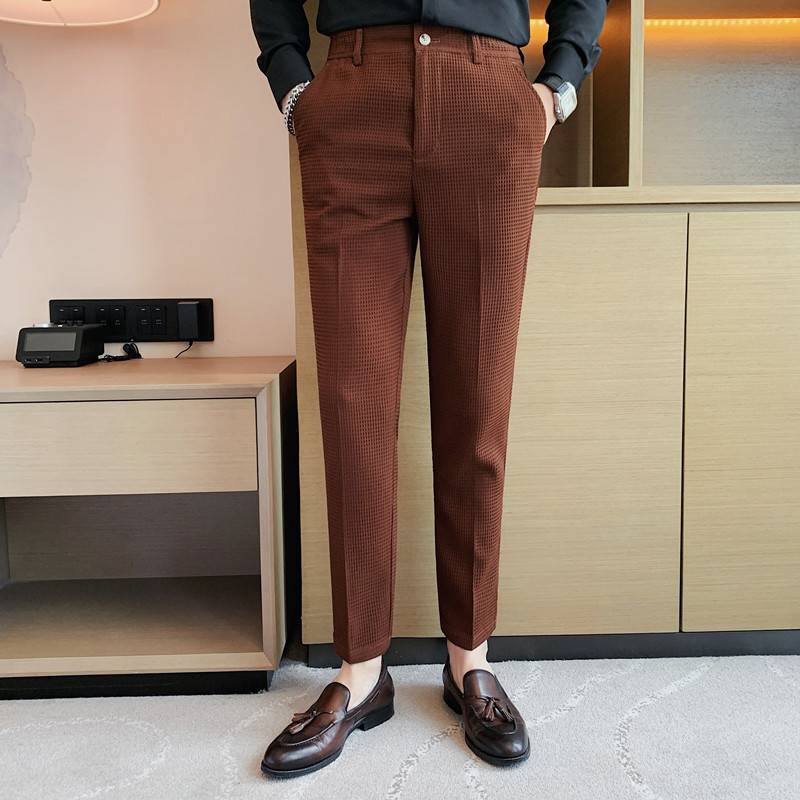 2024 herbst Neue Waffel Stretc – Men'S Formal Wear Rental Bewertung und Preis