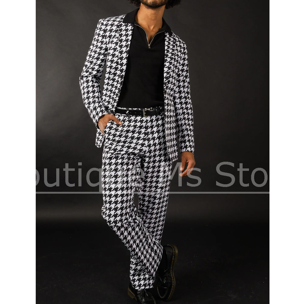Schwarz-weißer Hahnentritt-Her – Men Formal Wear Fashion Bewertung und Preis