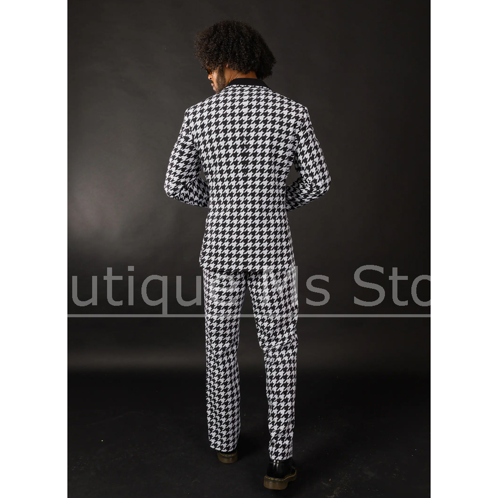 Schwarz-weißer Hahnentritt-Her – Men Formal Wear Fashion Bewertung und Preis